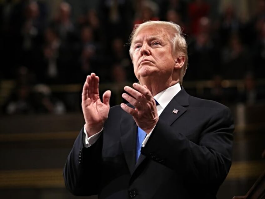 WASHINGTON, DC - JANUARY 30: U.S. President Donald J. Trump claps during the State of the