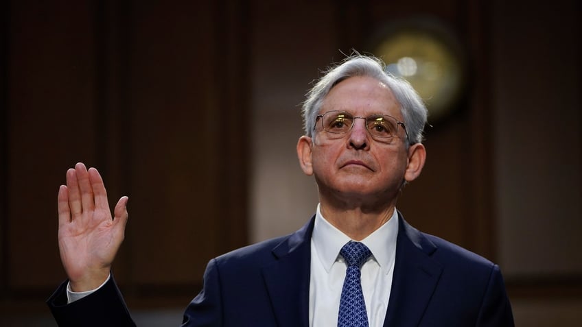 Merrick Garland being sworn in to testify