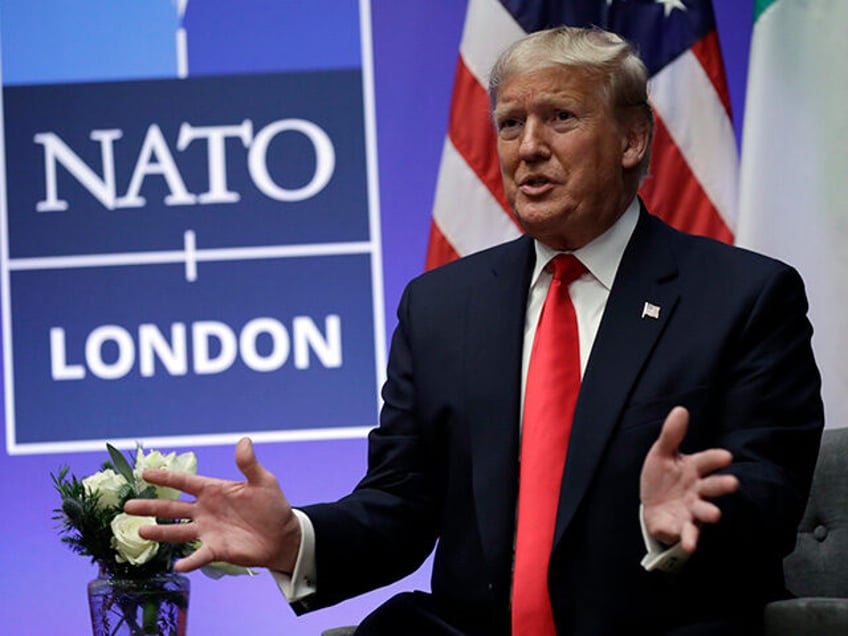 President Donald Trump meets with Italian Prime Minister Giuseppe Conte during the NATO su