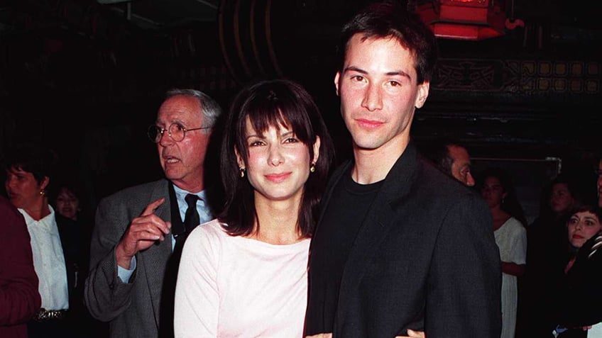 Keanu Reeves and Sandra Bullock at the premiere of Speed in 1994.