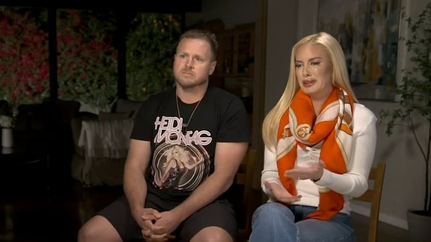 Spencer Pratt and Heidi Montag sitting for their "Good Morning America" interview