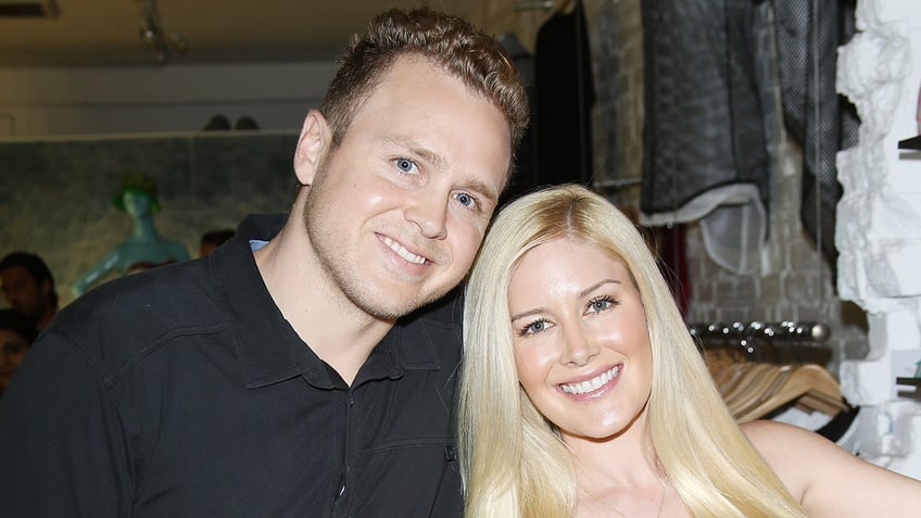 Close up of Spencer Pratt and Heidi Montag posing together