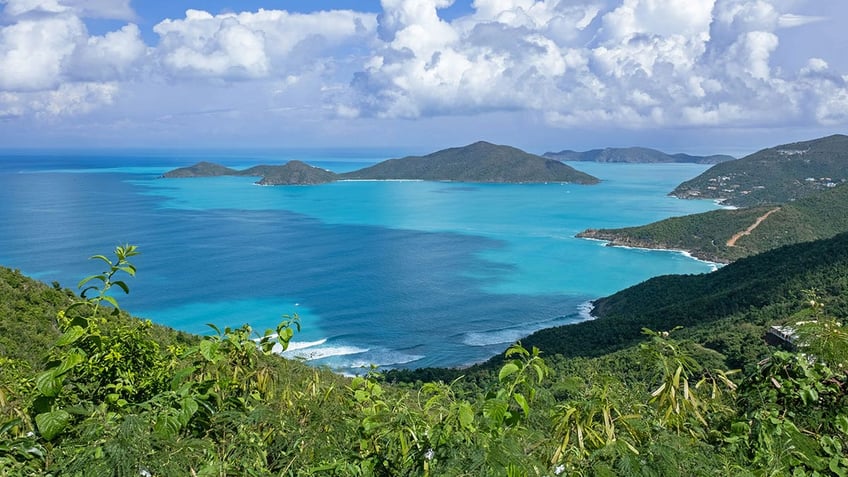 Ocean and hills of the British Virgin Islands