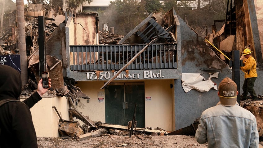 Sunset Boulevard fire wreckage