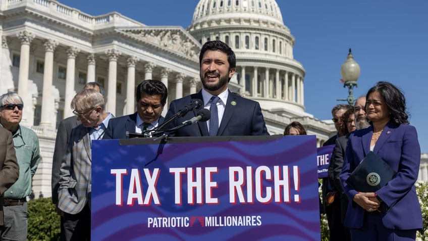 Rep. Greg Casar (D-TX) speaks during a press conference. (Getty)