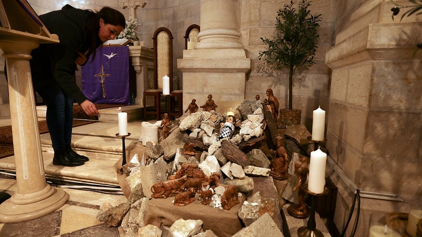 Nativity scene in a church