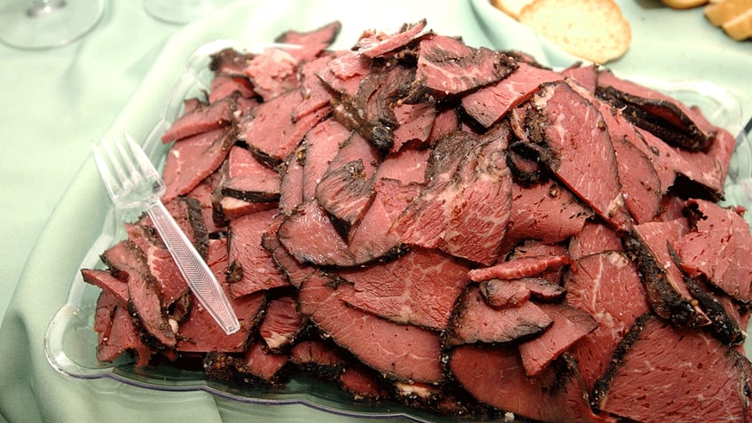 Plate of corned beef