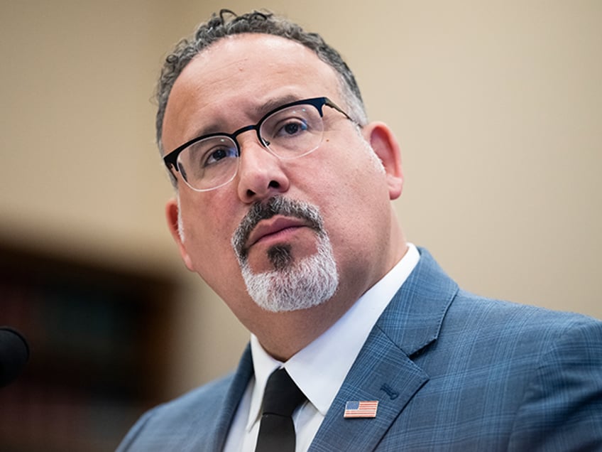 Education Secretary Miguel Cardona testifies during the House Appropriations Subcommittee