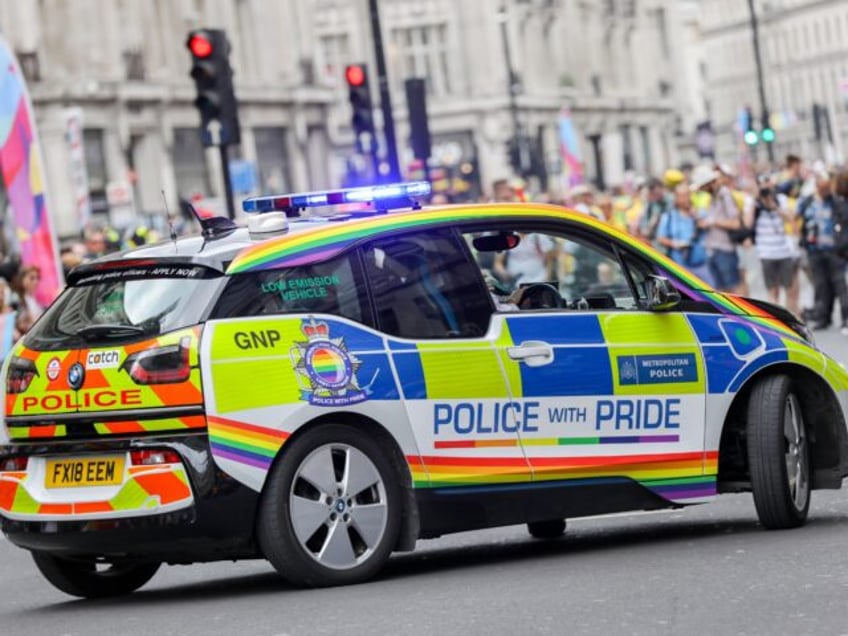 LONDON, ENGLAND - JULY 06: A general view of a police car during Pride in London 2019 on J