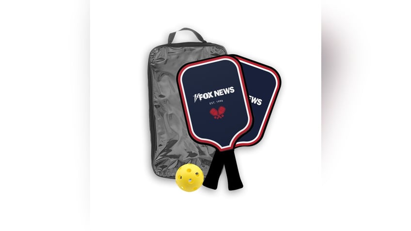 Elevate your game with the FOX News logo pickleball set.