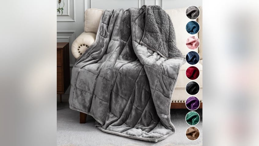 Relax all night with the help of a weighted blanket. 