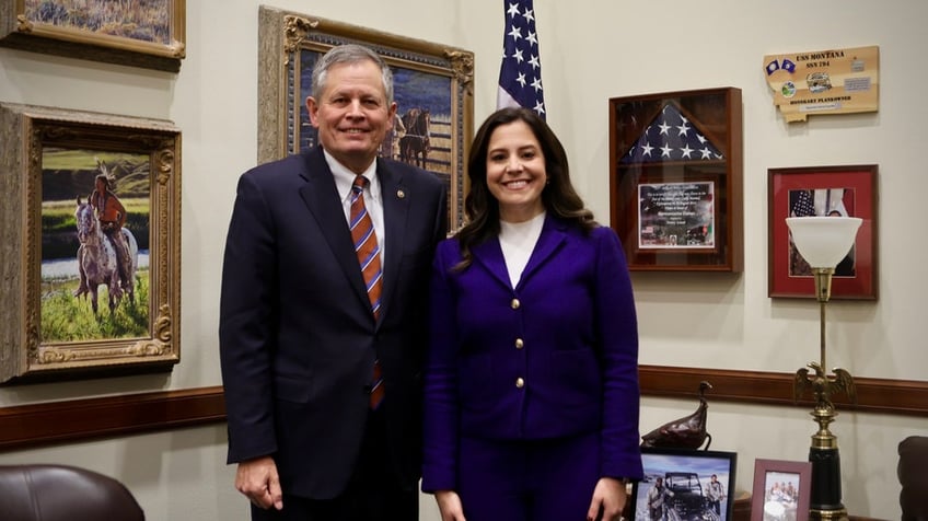 Stefanik smiles with Daines