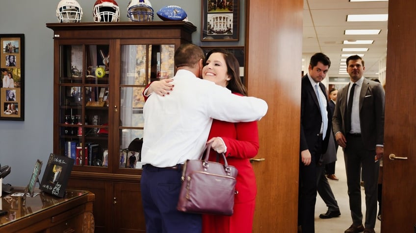 Stefanik hugs Mullen