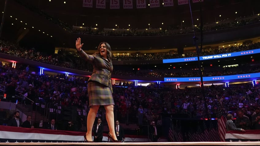 Stefanik waves on stage at MSG