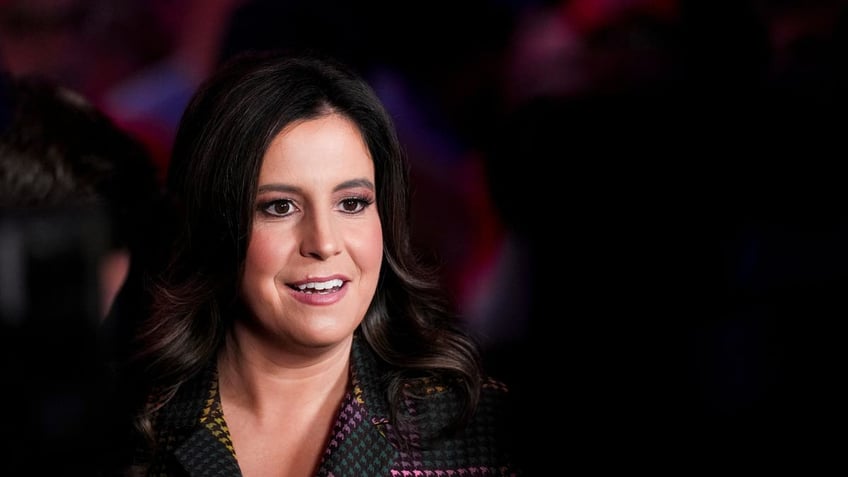 Representative Elise Stefanik, a Republican from New York, speaks to members of the media ahead of a campaign event with former US President Donald Trump (not pictured) at Madison Square Garden in New York on Sunday, Oct. 27, 2024. 