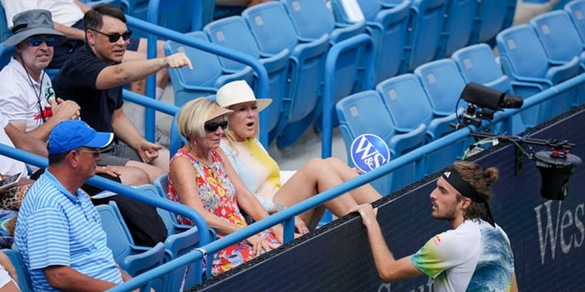 stefanos tsitsipas says fan was imitating a bee confronts alleged culprit she needs to go