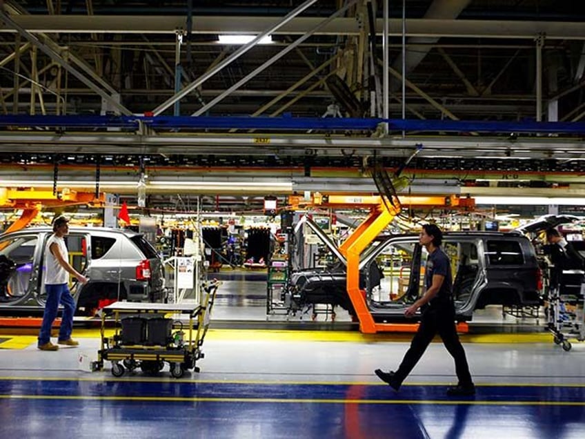 Workers assemble Jeep Patriot and Compass SUVs at Chrysler's Belvidere Assembly Plant, 300