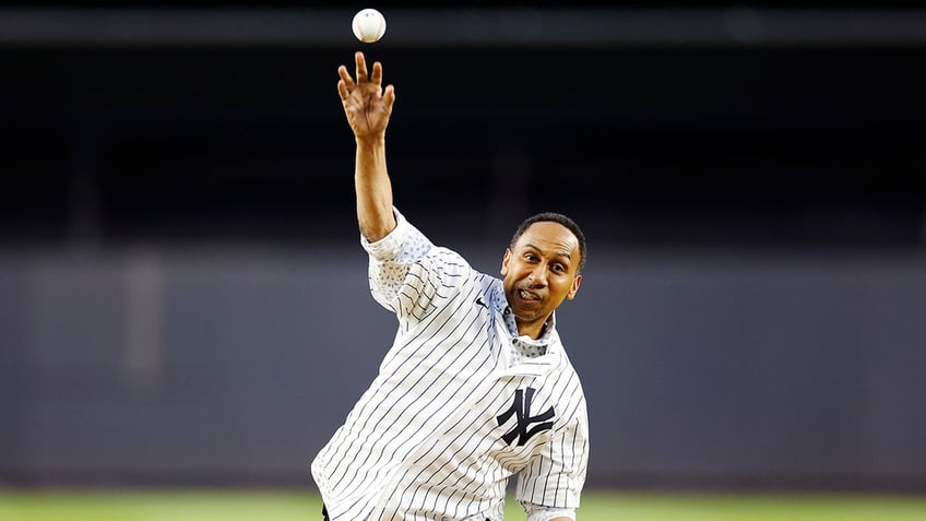 stephen a smith botches 1st pitch at yankee stadium i choked