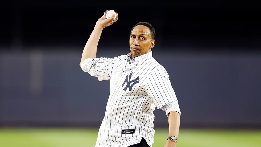 stephen a smith botches 1st pitch at yankee stadium i choked