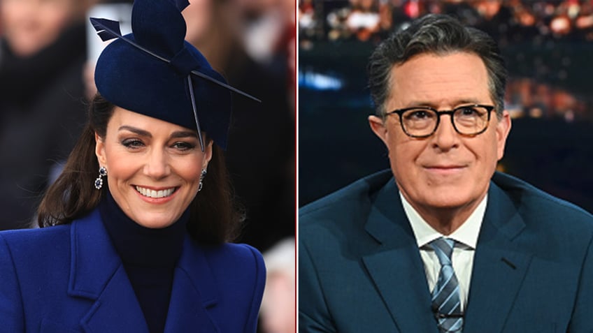 Kate Middleton and Stephen Colbert