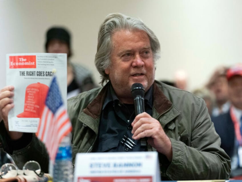 Former White House adviser Steve Bannon speaks during the Conservative Political Action Co