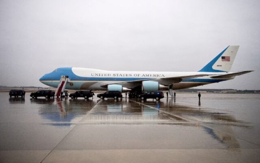 The US president is accompanied by a group of 13 White House journalists when he travels o