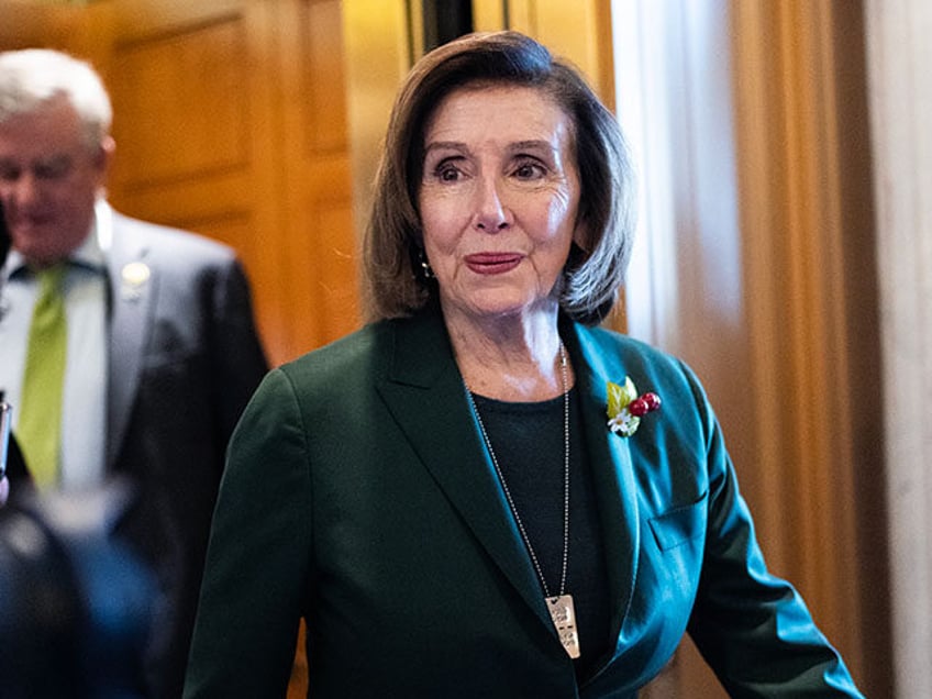 Rep. Nancy Pelosi, D-Calif., arrives to the U.S. Capitol for the last votes of the year on Thursday, December 14, 2023. (Tom Williams/CQ-Roll Call, Inc via Getty Images)