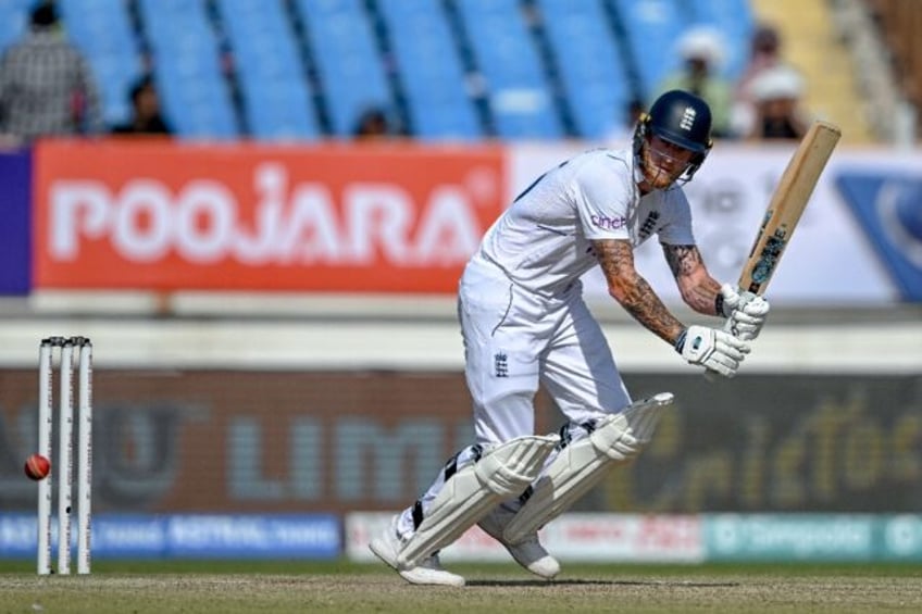 England's captain Ben Stokes plays a shot during the fourth day of the third Test cricket