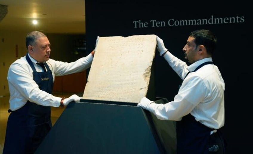 The tablet only contains 9 of the 10 commandments considered holy by Christians and Jews