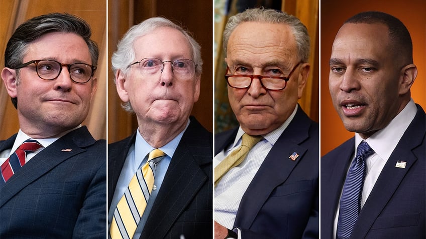 Mike Johnson, Mitch McConnell, Chuck Schumer, Hakeem Jeffries