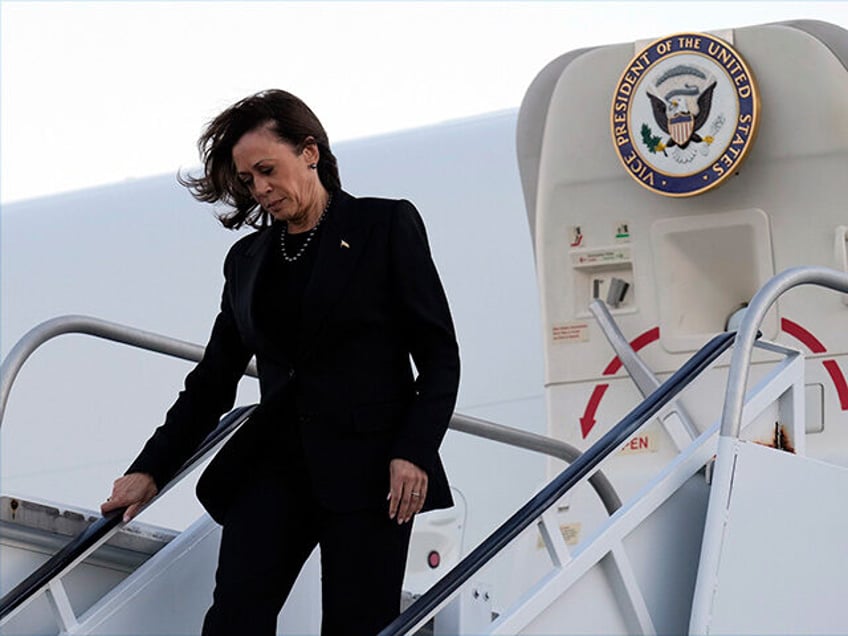 Democratic presidential nominee Vice President Kamala Harris arrives at LaGuardia Airport,