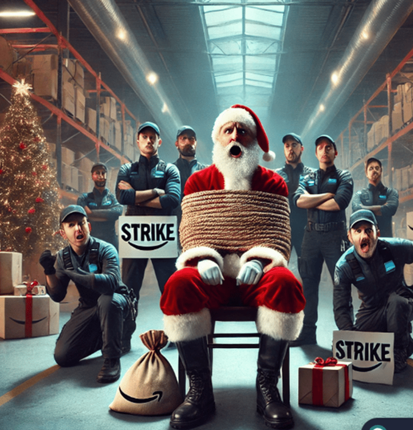 striking amazon workers hold christmas hostage to demand labor contract from greedy executives 