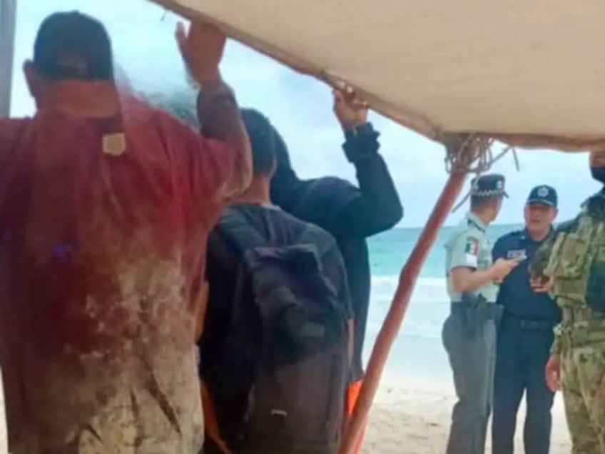 strong currents push us bound cuban boat into mexican beach resort area