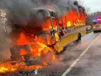 Students, driver escape moments before NJ school bus bursts into flames on highway