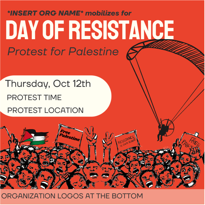 students for justice in palestine plans day of resistance says israeli civilians legitimate targets