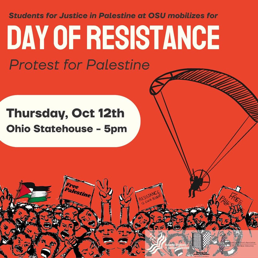 students for justice in palestine plans day of resistance says israeli civilians legitimate targets