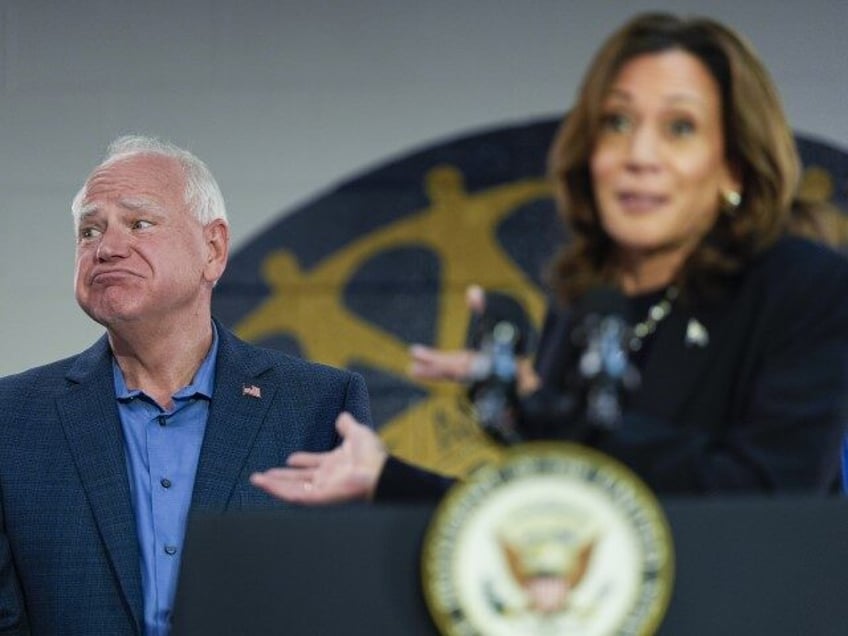 Democratic presidential nominee Vice President Kamala Harris, with Democratic vice preside