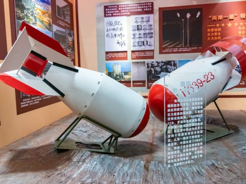 CHONGQING, CHINA - MARCH 29, 2025 - A model of China's first hydrogen bomb is displayed at