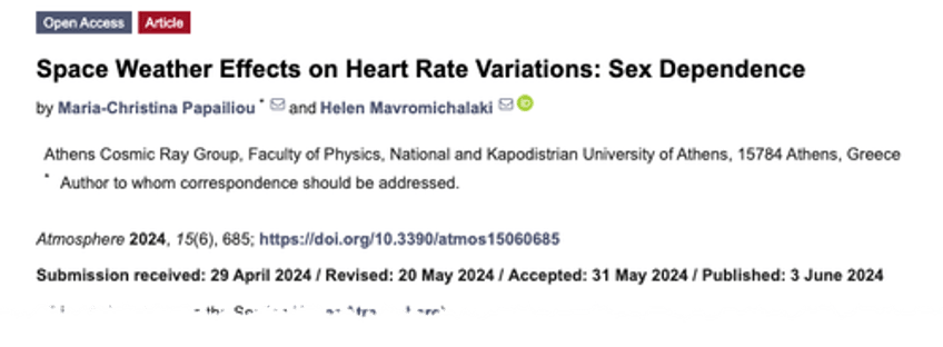 study finds heart rate variations occur more in women than men during solar storms