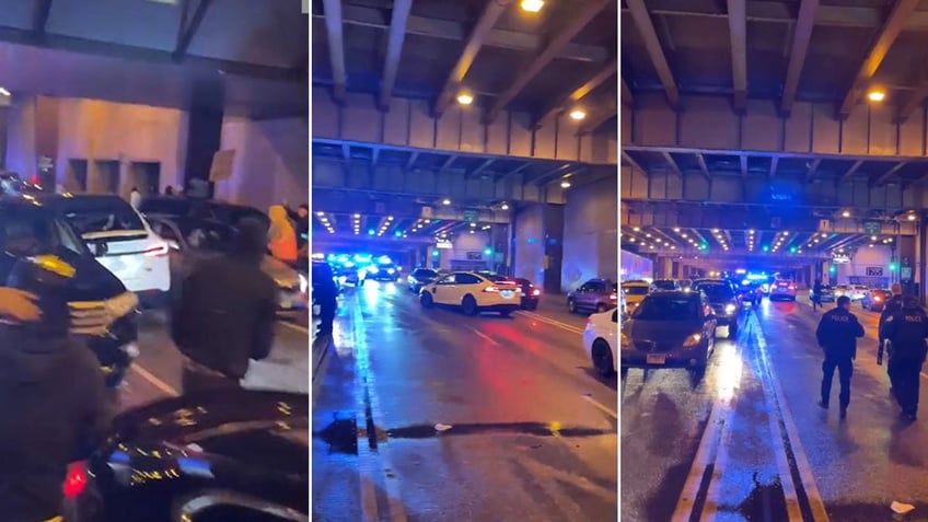 stunning video shows chicago mob attack tesla amid lawless street takeover