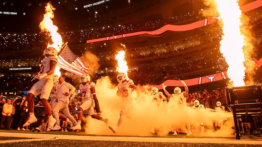 Texas Longhorns players come out