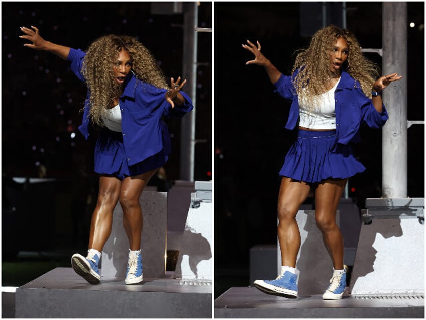 NEW ORLEANS, LOUISIANA - FEBRUARY 09: Serena Williams performs during the Apple Music Supe