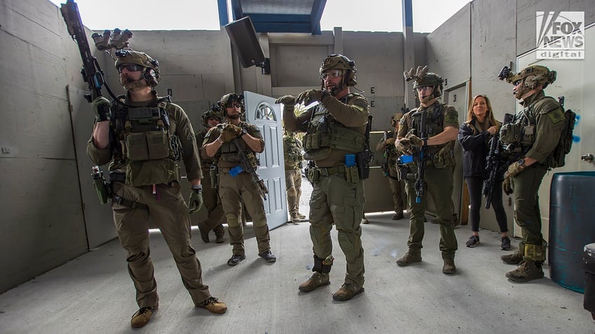 Homeland Security Investigations SWAT Team perform drills at Octovio "Ox" Gonzales SWAT Complex in LaPlas, Louisiana, Wednesday, January 15, 2025. The training, while routine, is part of the upcoming preparations for Super Bowl next month.