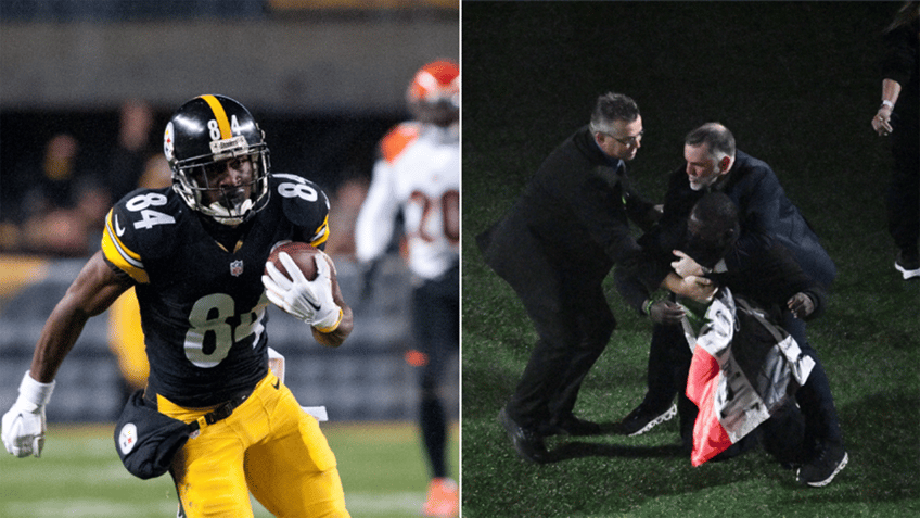 Antonio Brown and protester