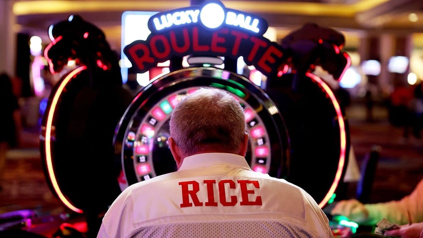 Man gambling in vegas