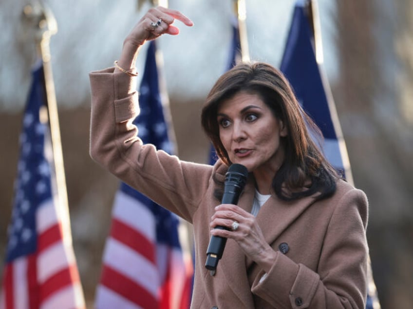 COLUMBIA, SOUTH CAROLINA - FEBRUARY 18: Republican presidential candidate former U.N. Amba