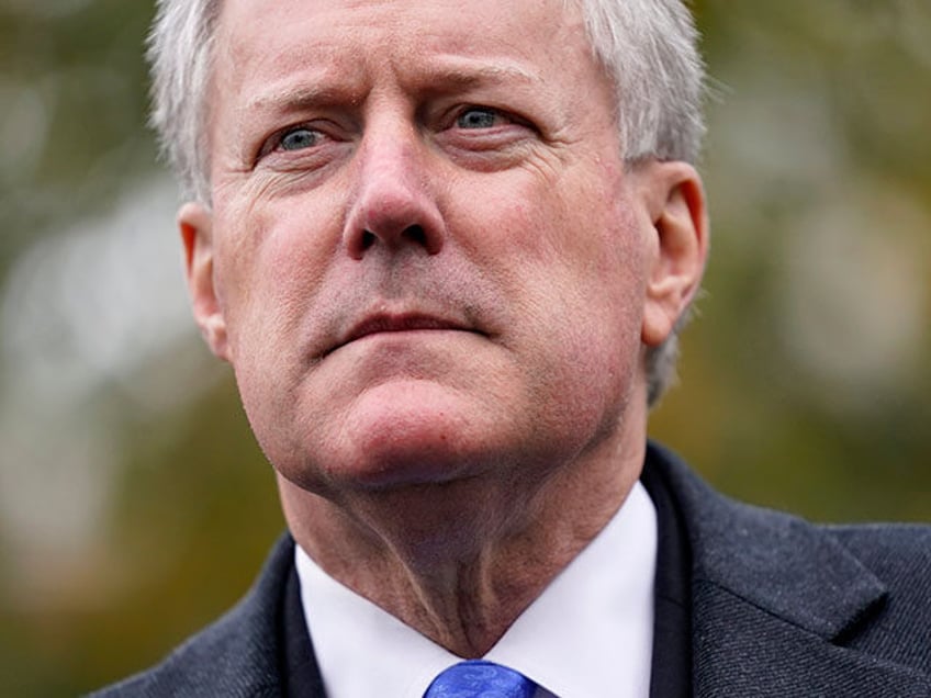 White House chief of staff Mark Meadows speaks with reporters outside the White House, Oct