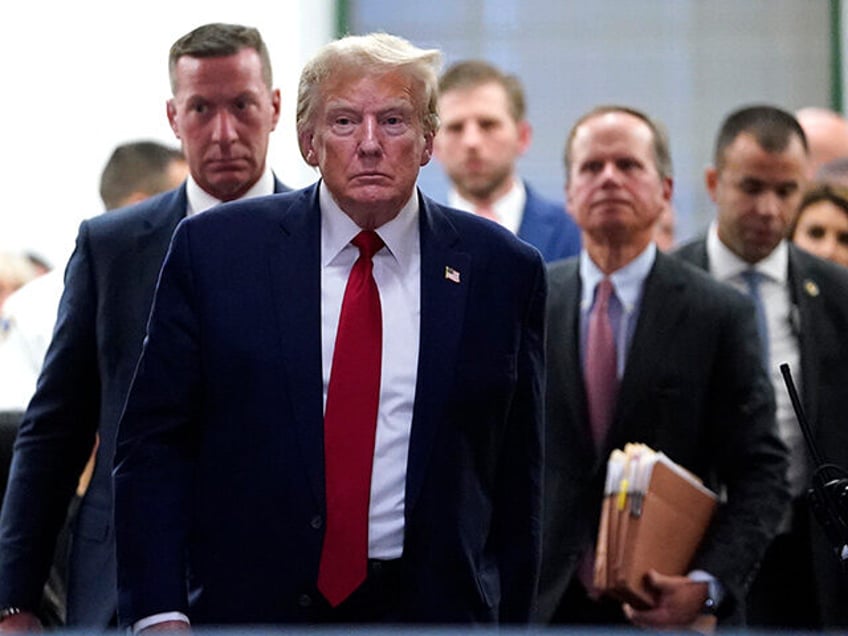 Former US President Donald Trump departs for a break during the civil fraud trial against the Trump Organization, at the New York State Supreme Court in New York City on December 7, 2023. Former US President Donald Trump was back in court on December 7, 2023, for his New York …