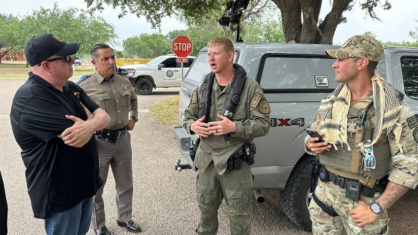 Former Maryland Gov. Larry Hogan visits the southern border