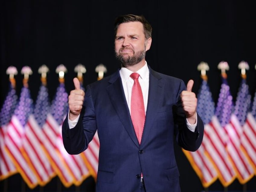 RADFORD, VIRGINIA - JULY 22: Republican vice presidential nominee, U.S. Sen. J.D. Vance (R